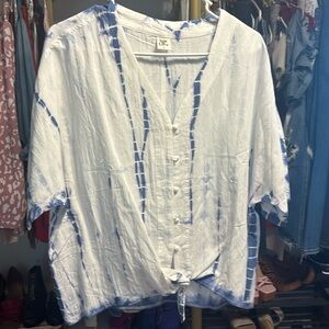NWOT sew in love small oversized button up blouse